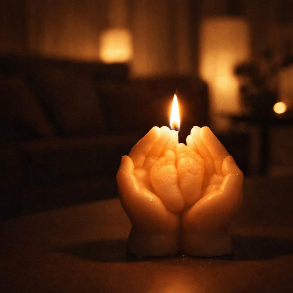 DIY Craft Hand Holding Feet Mold Decorative Soap Mould Silicone Candle Mold  Aromatherapy Use