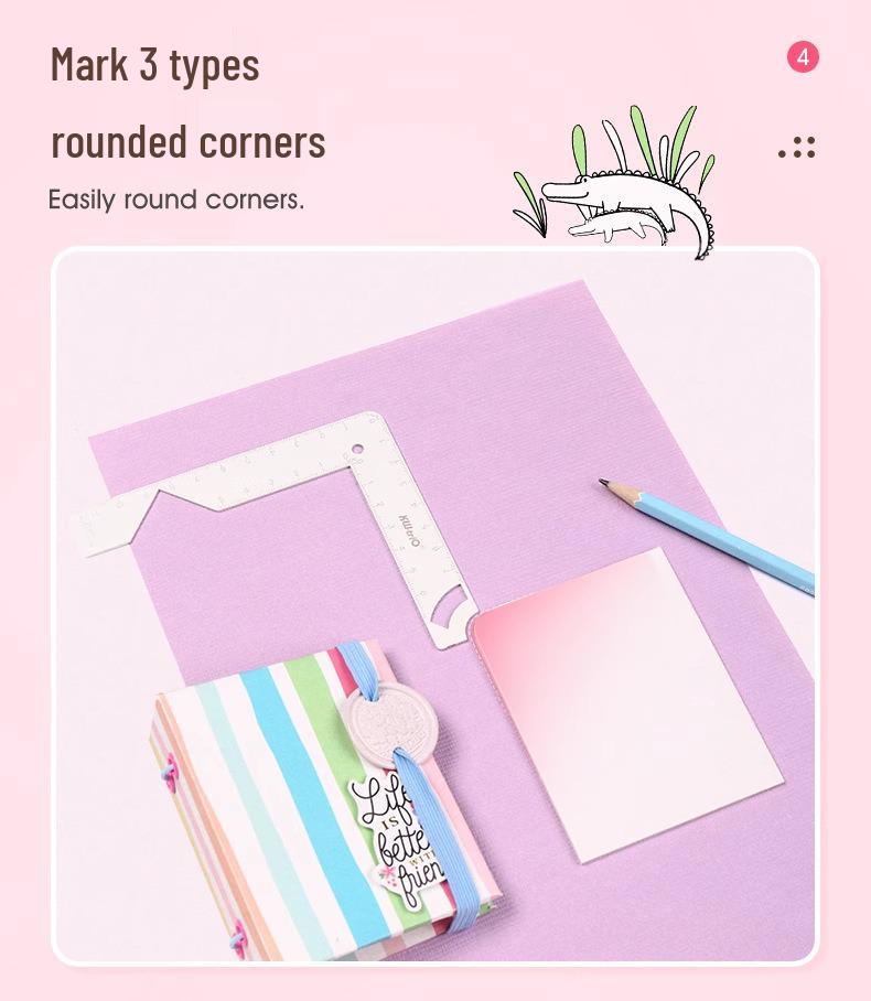 Multifunctional Metal Book Positioning Ruler for DIY Album Covers