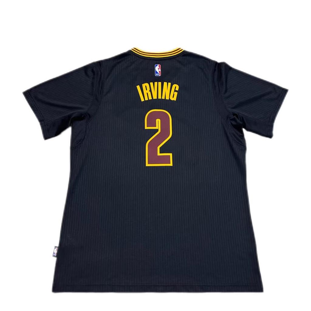 Adidas X NBA Collaboration Cavaliers Kyrie 2 Jersey V-Neck Short Sleeve Basketball Shirt Unisex Tops Black 7470A-3QV-K91515