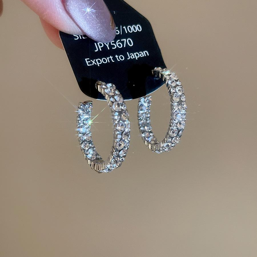 Elegant Silver Zircon Star Tassel Geometric Stud Earrings: High-End Fashion for Women