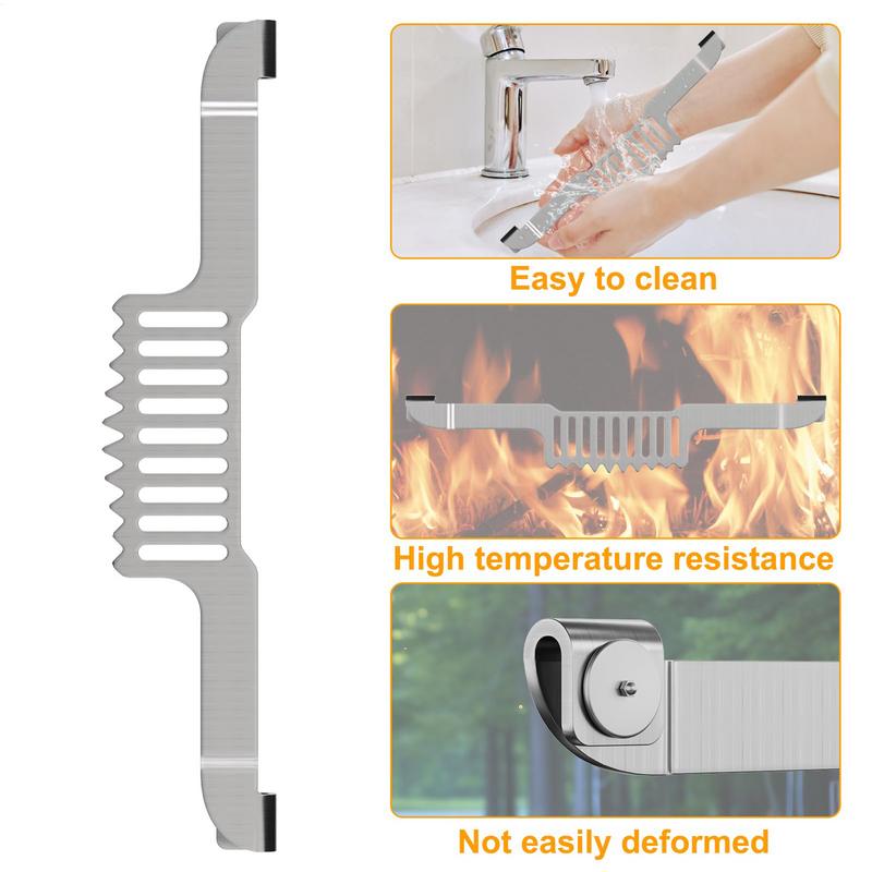 Griddle Pan Spatula Holder Non-slip Griddle Spatula Holder Multifunctional BBQ Tool Rack Stainless Steel Barbecue Accessories