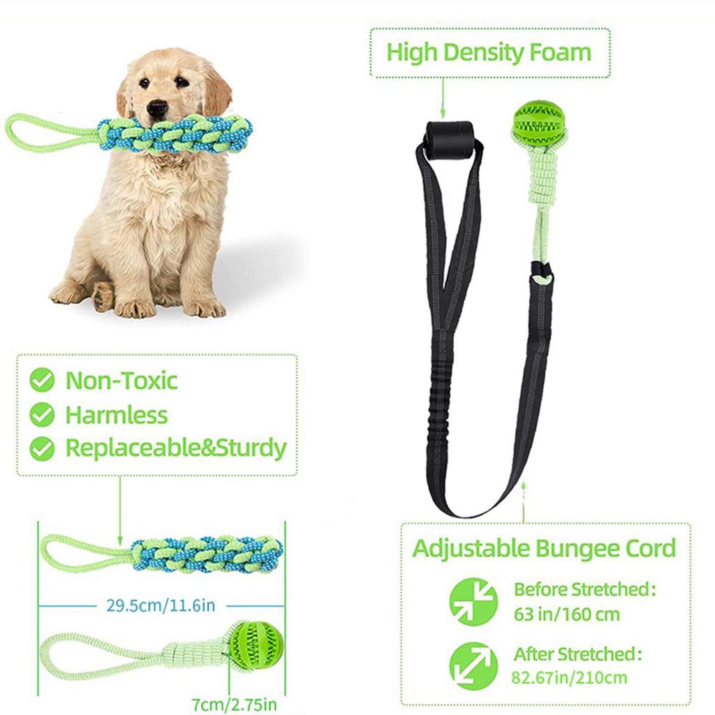 Interactive Dog Teething Toy: Tug-of-War Rope with Bite Ball and Night Light, for Indoor or Outdoor Play