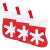 Décoration de table - SPRINGOS - 3 Pcs Porte-couverts de Noël - Rouge - Flocon de neige blanc - Tissu textile