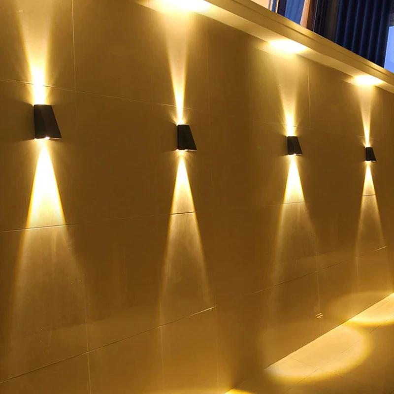 Outdoor Courtyard Solar Wall Lamp Up Down Luminous LED Stair Light Modern Garden Fence Landscape Decoration Light Clearance