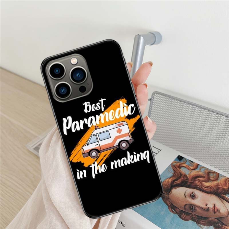 Paramedic Ambulance Wee Woo Phone Case For Iphone 17 Air 16 15 Pro Max 14 Plus 16E Coque 13 Pro 12 Mini 11 Clear Cover Silicone
