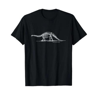 Brontosaurus Dinosaurierskelett Dino Liebhaber T-Shirt Vintage Vielseitig Herren Oberteil Für Den Alltag Mode Designer Kleidung