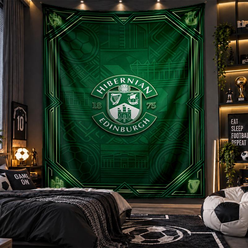 Wall Hanging Tapestry Hibernian FC Print Cloth for Living Room Bedroom Home Decor