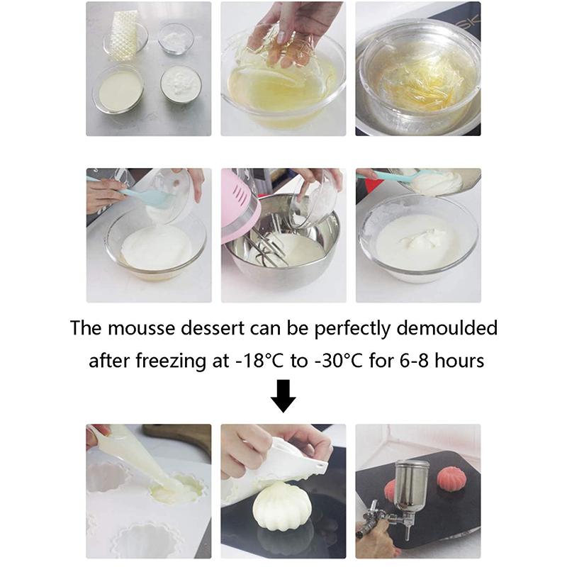 Silikonform Bakverk 3D Tårta Design Mini Cupcake Mousse Muffin Hjärta Bubbla Fyrkantig Bakform
