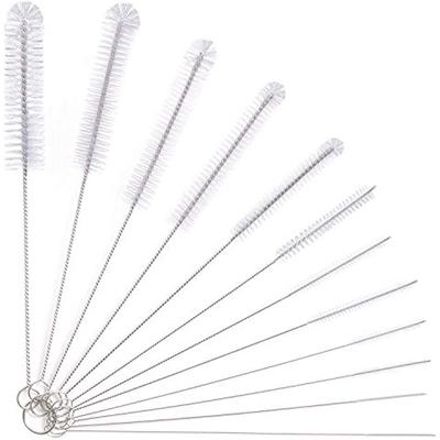 Flaschenbürste, 12-teiliges Reinigungsbürsten-Set, Mehrzweck-Rohrflaschenbürste, Tastatur, Reagenzglas, Wasserkochermund, Waschbecken, Flaschen, Kaffeemaschine (Weiß)