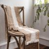 Yun Cotton-Linen Patchwork Table Runner with Two-Color Tassels - Natural Material, American Country Festival Style
