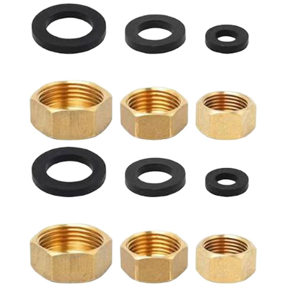 6 Pieces Brass Pipe Cap Hexagonal Threaded Fittings for Garden Hose and Plumbing Pipes 1 2 3 8 3 4 Inch Compatible