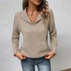 2025 New Autumn Simple Button Solid Color Sweatshirt for Women