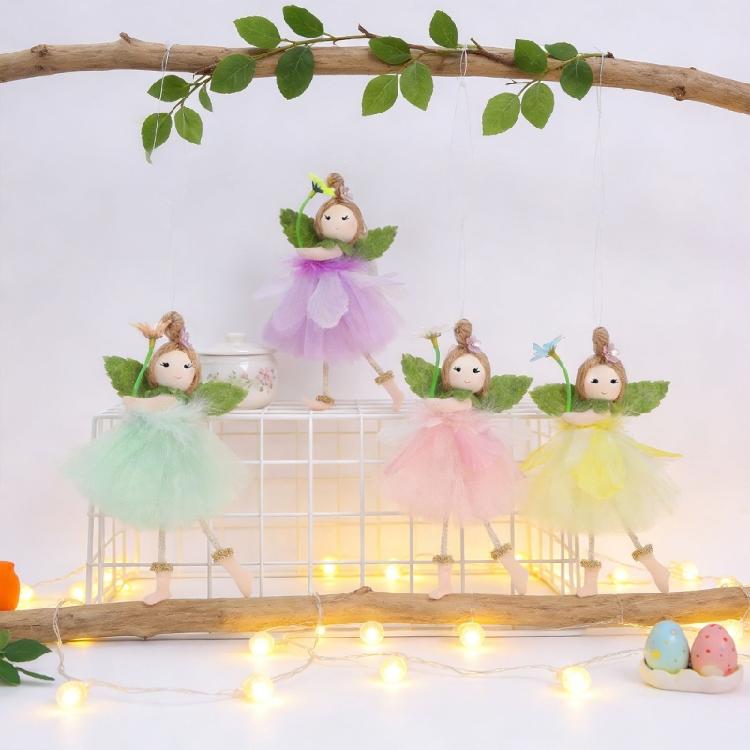 4Pcs Skirted Angel Girl Figure Pendant Hanging Ornaments for Wedding Baby Showers Birthday Parties Kid Rooms Decoration
