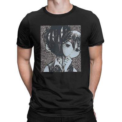 Hand Drawn Character Funny 100% Cotton T-Shirt O-Omorii Tees Tops For Men