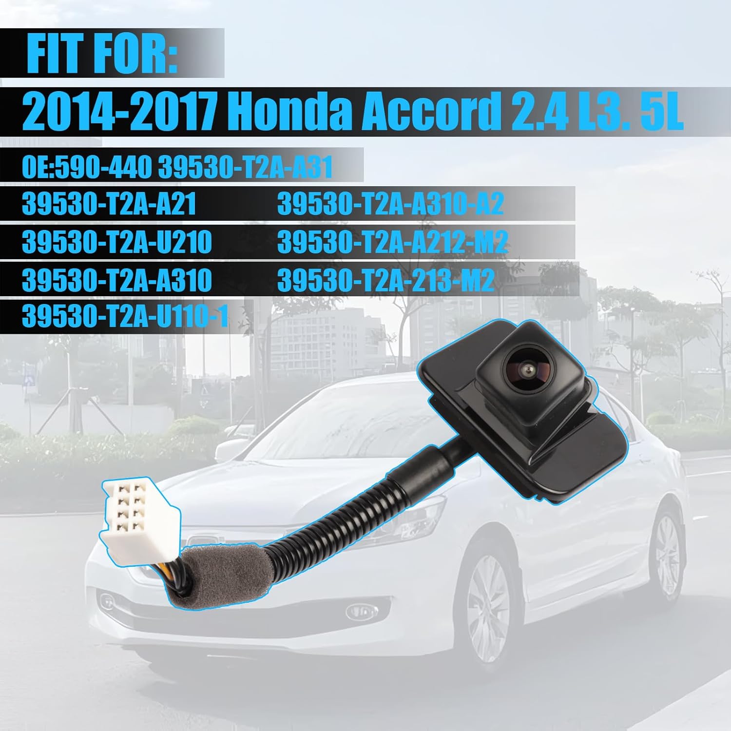 Rear View Backup Camera 39530-T2A-U21 Compatible with Honda Accord Sedan EX-L Touring 2014 2015 2016 2017 Park Assist Camera Replace OE 39530-T2A-A31