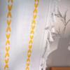 Solid Color Multi-line Finished Curtain for Bedroom Living Room Rural Embroidery Textured Window Curtain 1 Panels Tassel Drapery