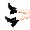 Coarse Heel Martin Boots Women's Autumn and Winter New High Heel Pointed Short Boots British Style Large Size Fashion Chelsea Boots