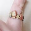 Adjustable Open Ring with 3D Cute Cat Face Hydrangea Flower Raspberry Bunny Design for Women Fashion Jewelry