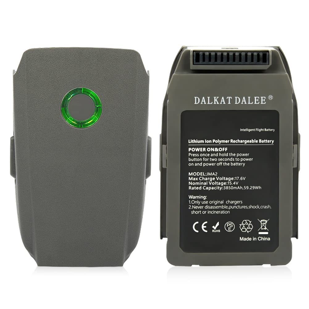 Dalkat Dalee Replacement Battery for DJI Mavic Mavic 2 and Mavic 2 31 Minutes Max Flight 3850 Smart Flight 2, Pro, Zoom, Time, mAh, 15.4V,