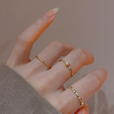 Niche Zirconia Natural Gem Open Ring Gentle Versatile Stackable Colorful Fresh Design Women's Everyday Dainty Fashion Minimalist Jewelry