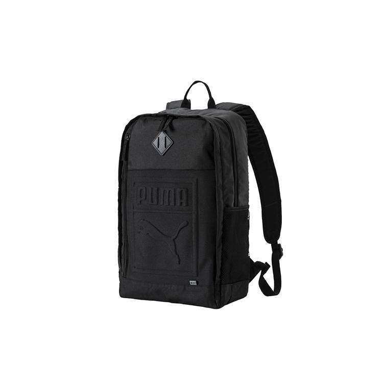 New PUMA Artificial Leather Fabric Backpack Regular Unisex Black 075581-01