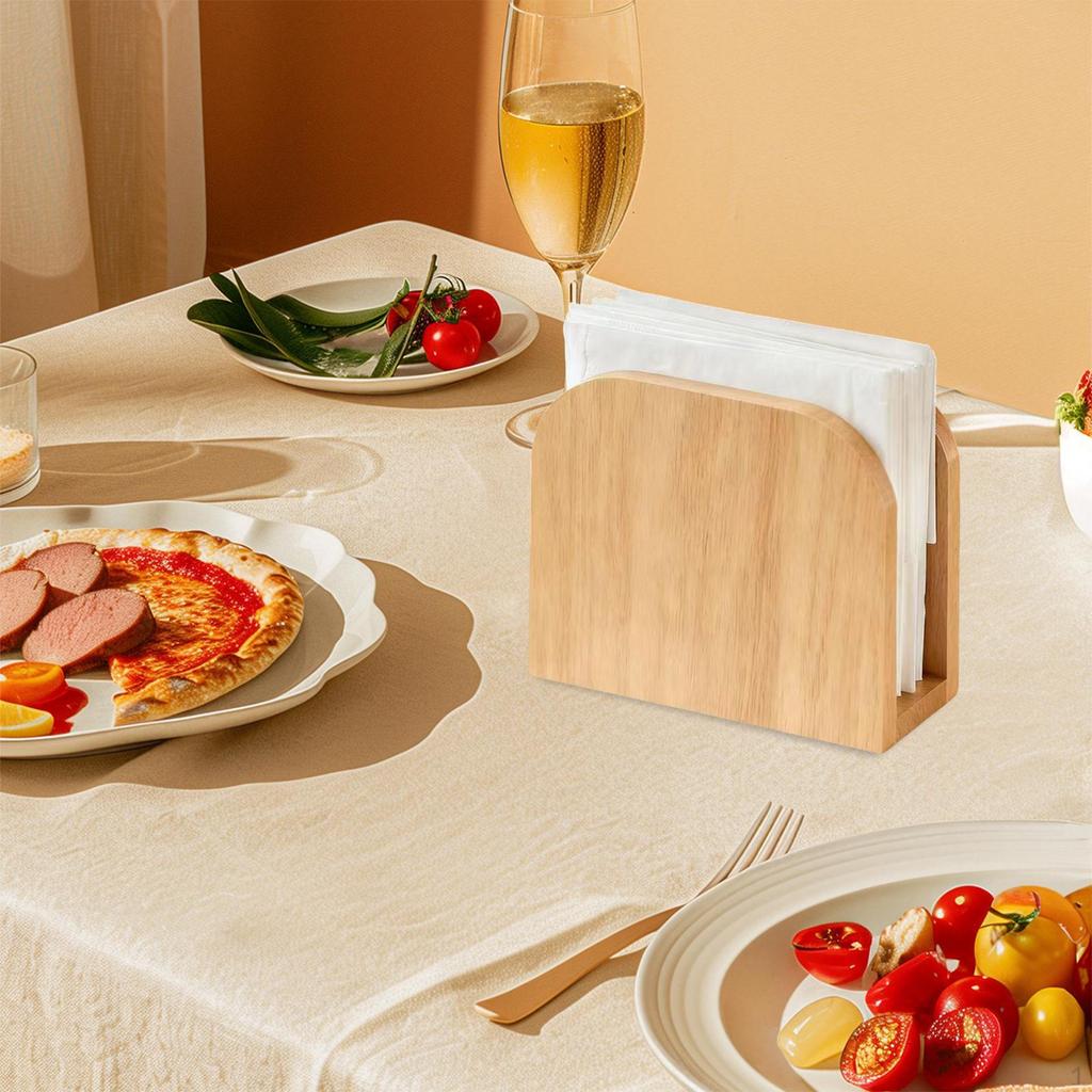 Wood Napkin Holder Dispenser for Table Standing Bar Countertop Tabletop