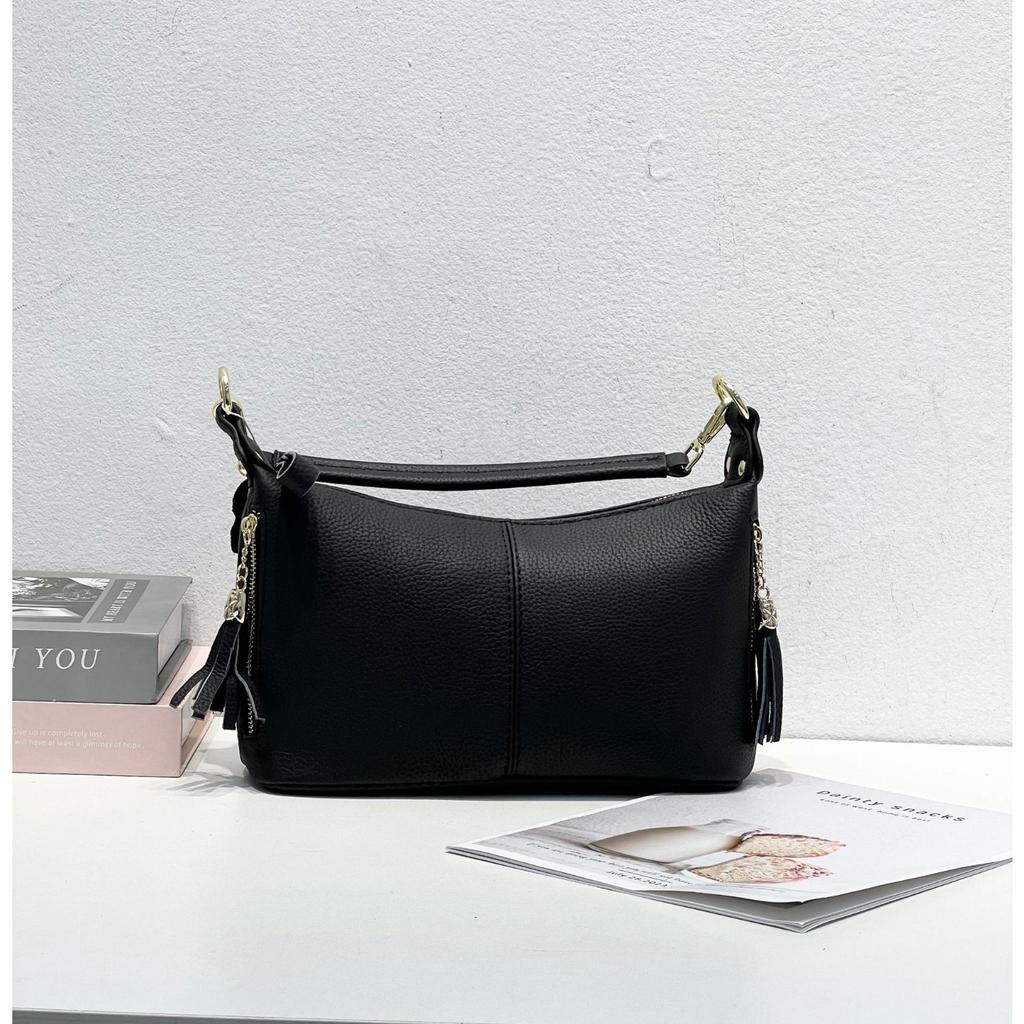 Cowhide Shoulder Women's Bag Large Capacity Women's Fashion Simple Tote Bag Practical Shell Bag Multi-compartment