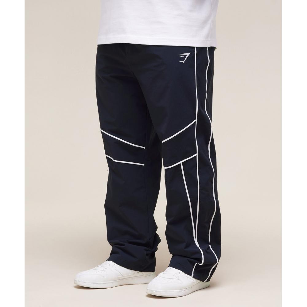 Gymshark Retro Crinkle Track Pants Heavy Blue A1c8v Uctn