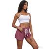 Women’s Shorts Rayon Solid Color Half Pants Sporty Yogo Bottoms High Waist with Drawstring Casual Wear