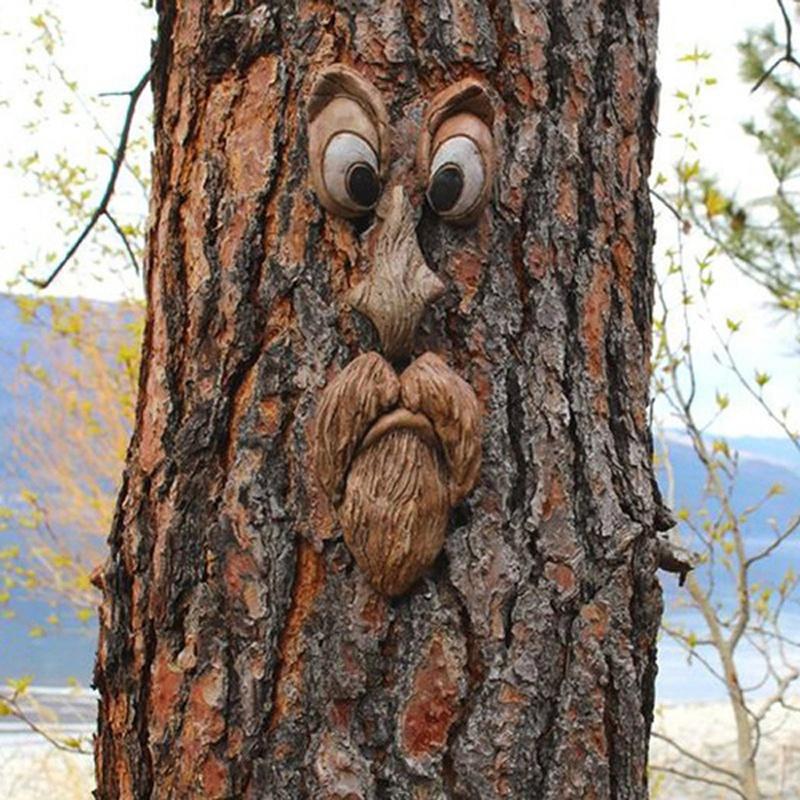 Whimsical Old Man Tree Faces for Garden Decoration