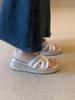 New niche weave soft leather cool fashion slippers femininity square head stepping on shit feeling beautiful one-word drag