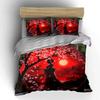 Japanese Style Sakura Sunset Decor Soft Comfortable Duvet Cover Bedding Set Included 1*Duvet Cover & 2*Pillowcases, Gift