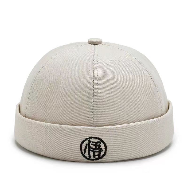Wu Embroidery Fashion Beanies Caps Adjustable Beanie Hats Fashion Unisex Korean Version Party Hip-Hop Versatile Melon Caps
