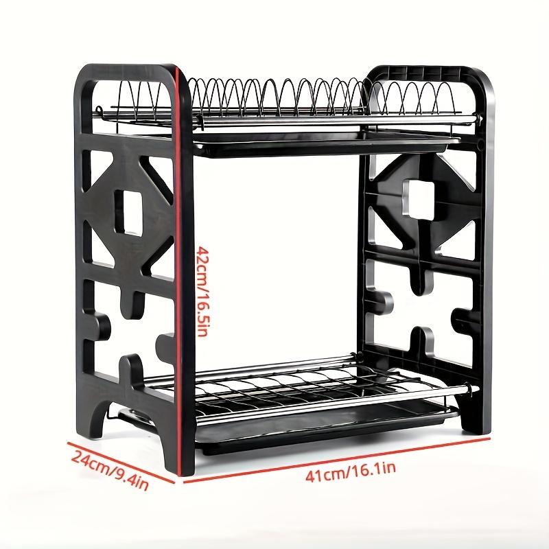

Multifunctional Kitchen Dish Drying Rack, Bowl & Chopstick Storage Organizer with Drain Board, Countertop Sink Side Space Saver