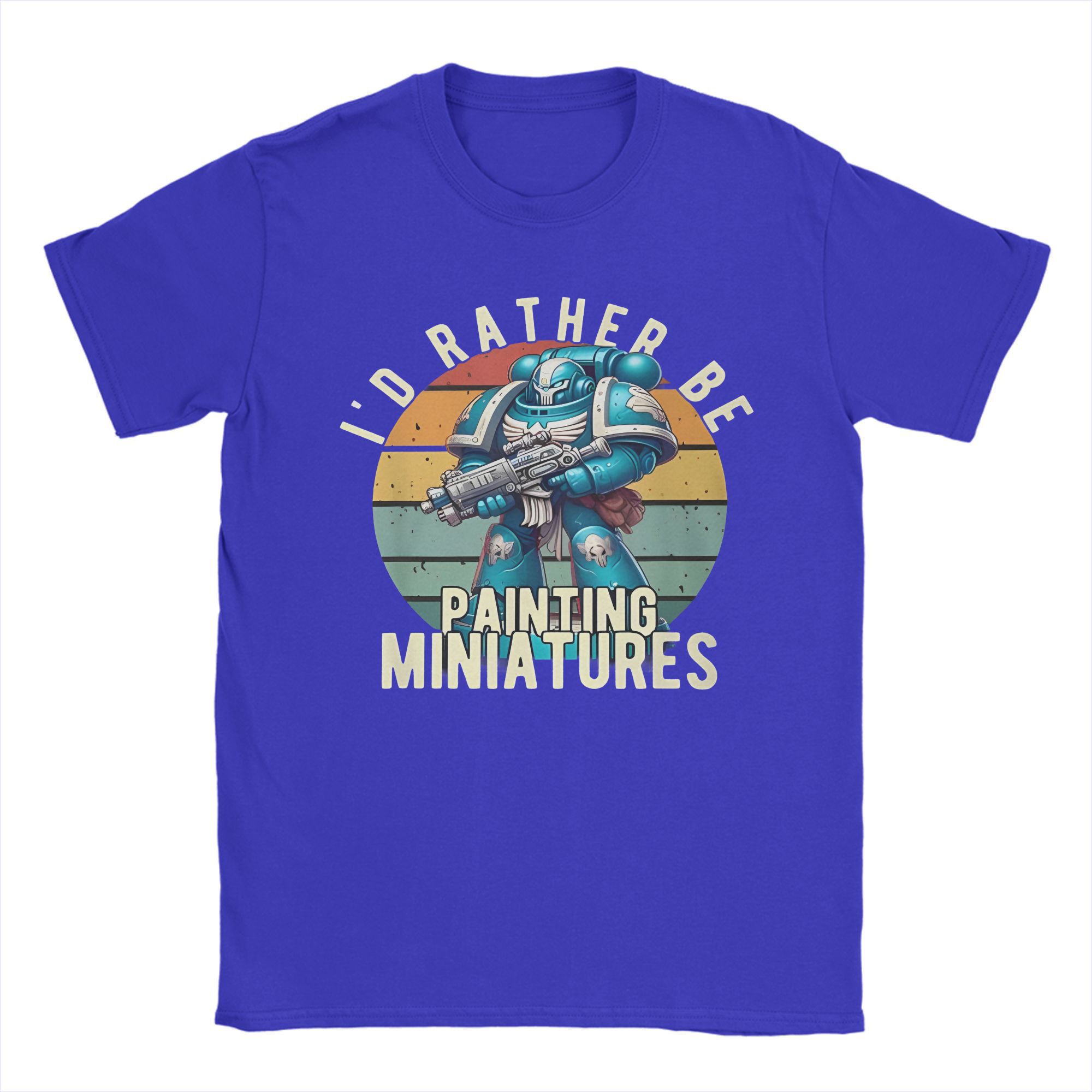 Winter snow Grafische Print Warhammered 40K T-shirt voor Heren Dames Ik Verf Liever Miniaturen 100% Katoenen T-shirts Korte Mouw Tops L blauw