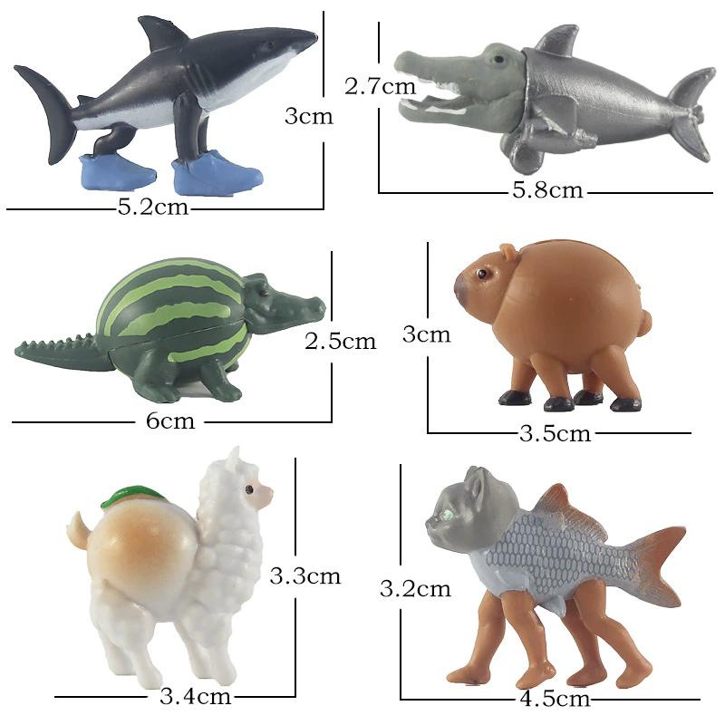 8-24Pcs Italian Brainrot Anime Action Figure Set Tung Tung Sahur Tralalero Tralala Bombardino Crocodilo Figures Model Toy Gifts