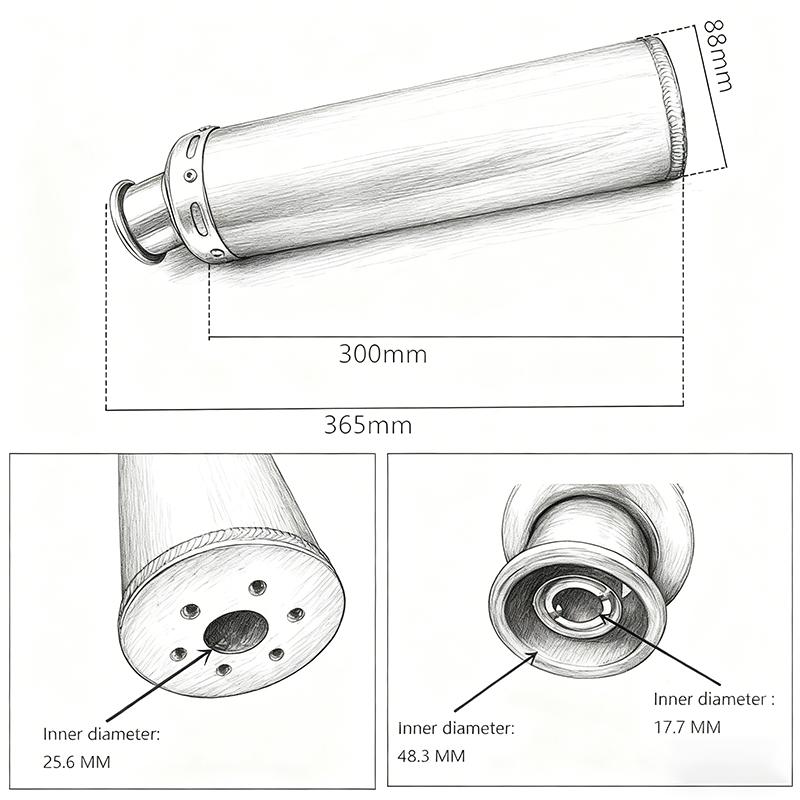 Suitable For Cg125 Cg150 Aluminum Alloy Full Exhaust System 304 Stainless Steel Head Pipe Motorcycle Accessories Exhaust Pipe