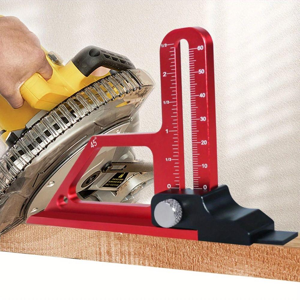 Adjustable Table Saw Depth Gauge with Metric & Inch Scale Angle Ruler Height Measuring Gauge