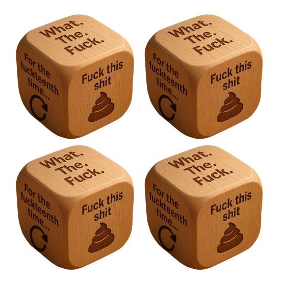 Office Stress-Relief Dice Funny Desk Work Dice Handmade Wooden Gag Gifts for Coworkers Workplace