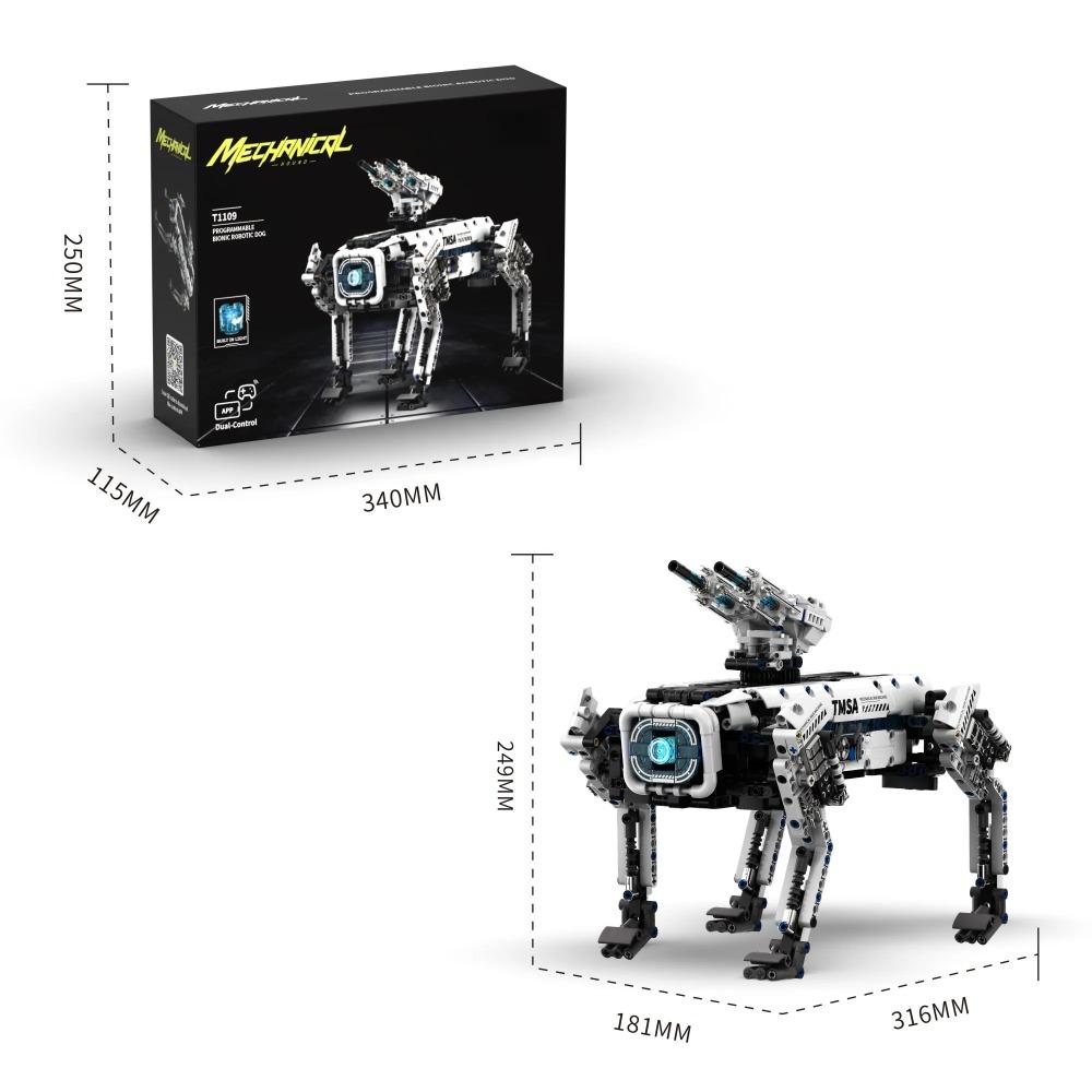 Programmable Bionic Robotic Dog Building Blocks Technic Remote Control App Control Mechanical Hound War Machine Toy Gift