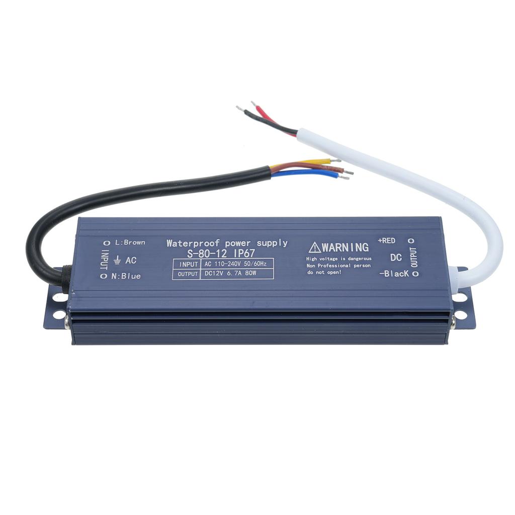 IP67 Waterproof LED Driver Switch Power Supply Transformer Adapter AC 180V-240V to DC 12V 200W Const