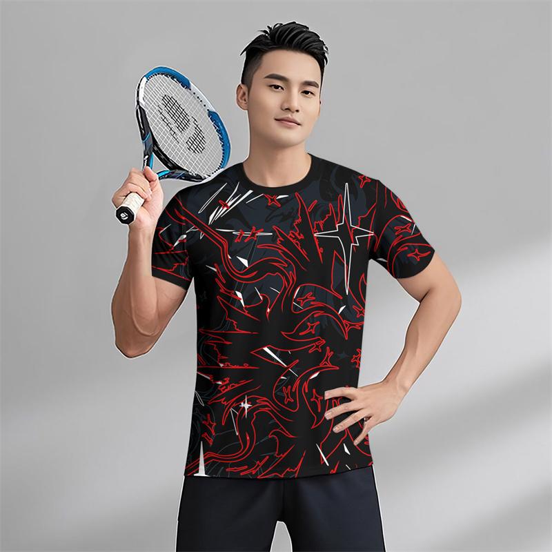 

Men s Short Sleeve Sports T Shirt Fitness Running Tennis Sportswear T-shirts Summer Trendy Outdoor Breathable Tees 5XL