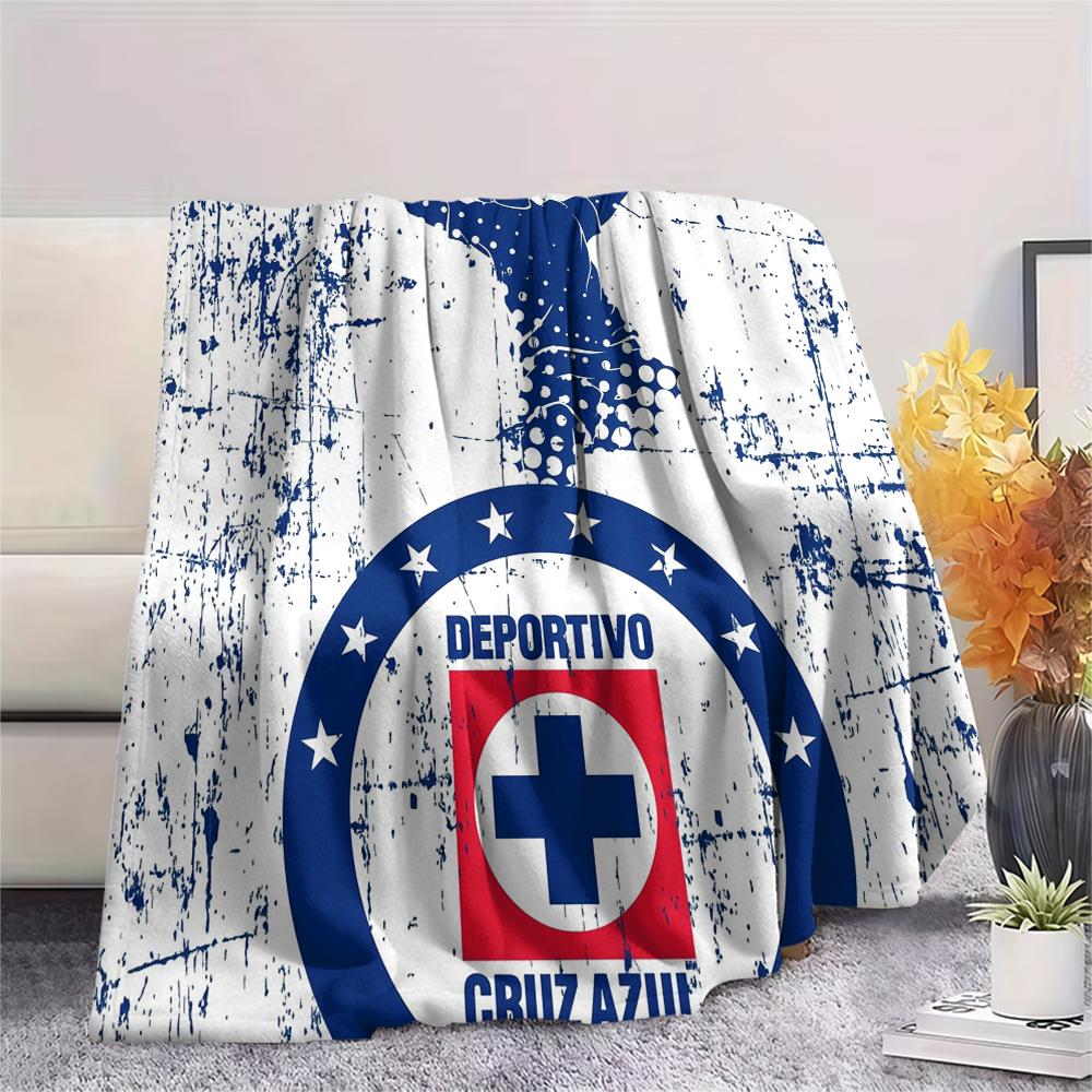 Cruz Azul Fußballmannschaft, Muster Flanelldecke, Hohe Qualität, Bequem für alle Jahreszeiten, Heimdekoration, Wärme und Komfort, Perfekt für Geschenke.