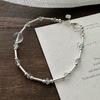 Handmade Korean Design 925 Sterling Silver Sea Blue Crystal Beads Beaded Bracelet for Women