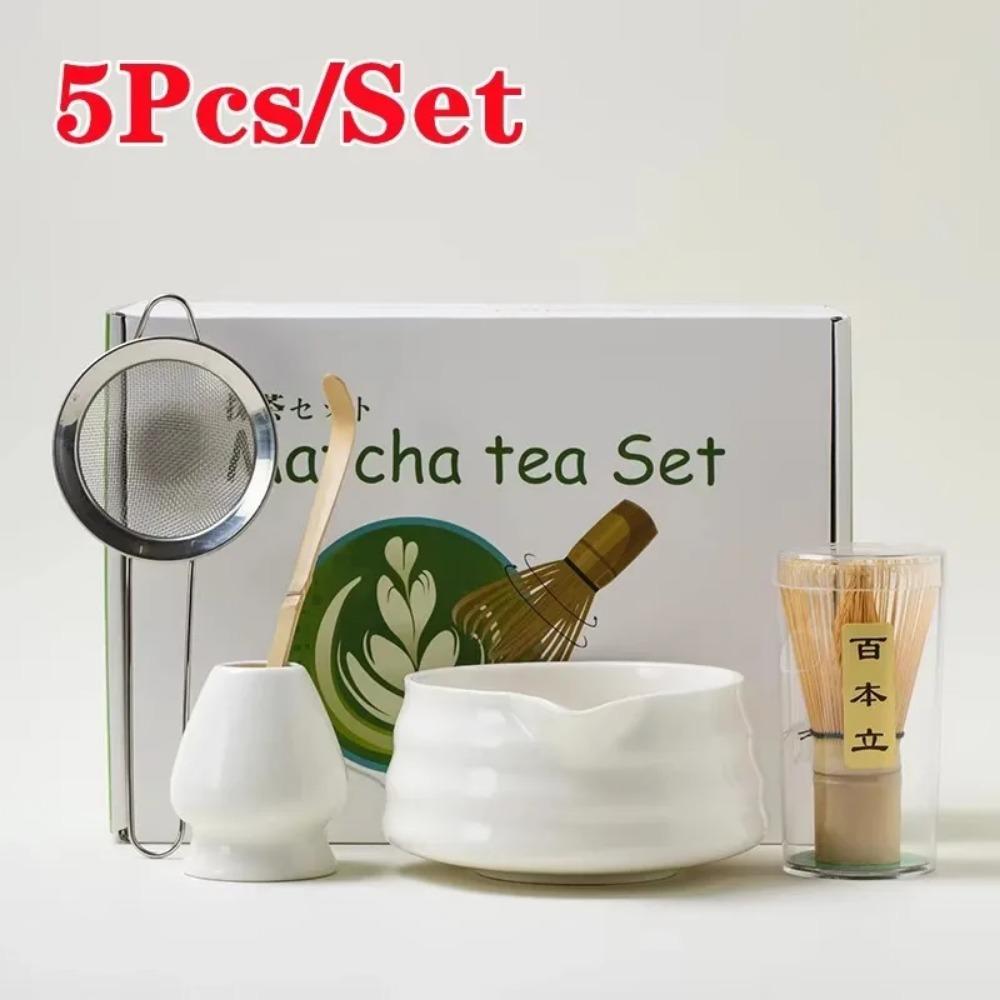 4Pcs 7 Pcs/set Japanese Matcha Blender Set Bamboo Whisk Matcha Brush Teaspoon Kiln Tea Set Beverage Shop Tea-Making Tools