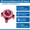 Battery Disconnect Switch 32V Battery Power Cut Isolator Kill Switch ON/Off Batteries Cut Off Switches for Cars Vehicles RVs and Boats 1 Pc