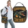 Italian Brainrot Bombardiro Crocodilo Cool Meme Lunch Bag For Adult Lunch Box Office Cooler Bag Portable Oxford Tote Handbags
