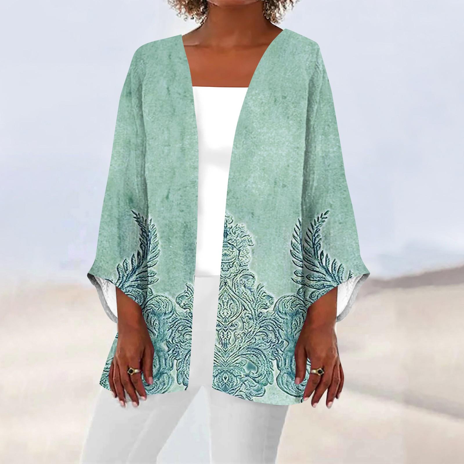 Женская повседневная модная легкая куртка средней длины с принтом в стиле ретро — фото 9