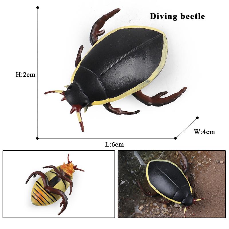 Oenux New Insect Animals Model Butterfly Bee Dragonfly Mantis Ant Snail Action Figures Jouet Collection Decor Kids Education Toy