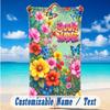 Floral Garden Theme Beach Towel Personalized Custom Name & Text Soft Quick Dry Beach Towel for Swimming Travel
